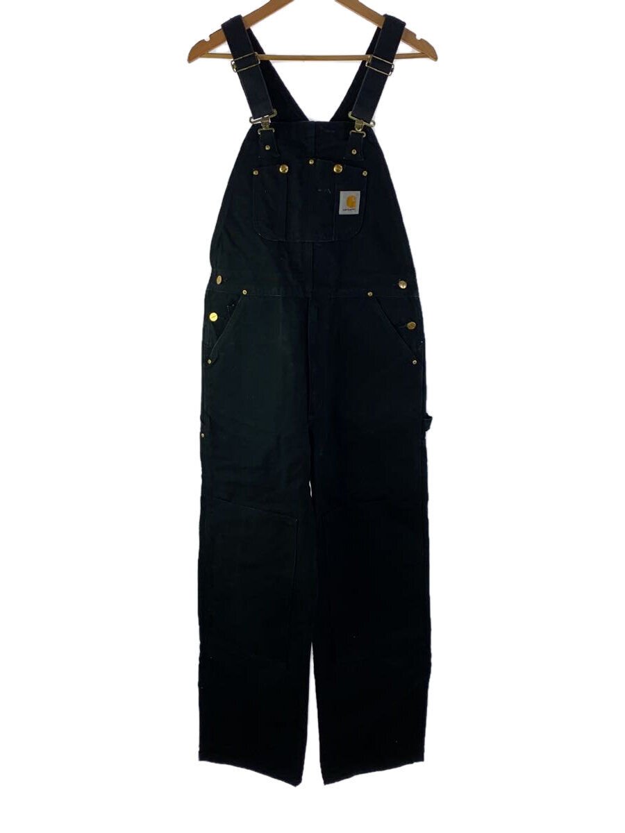 【中古】Carhartt◆オーバーオール/34/コットン/BLK/無地/R01BLK//【メンズウェア】