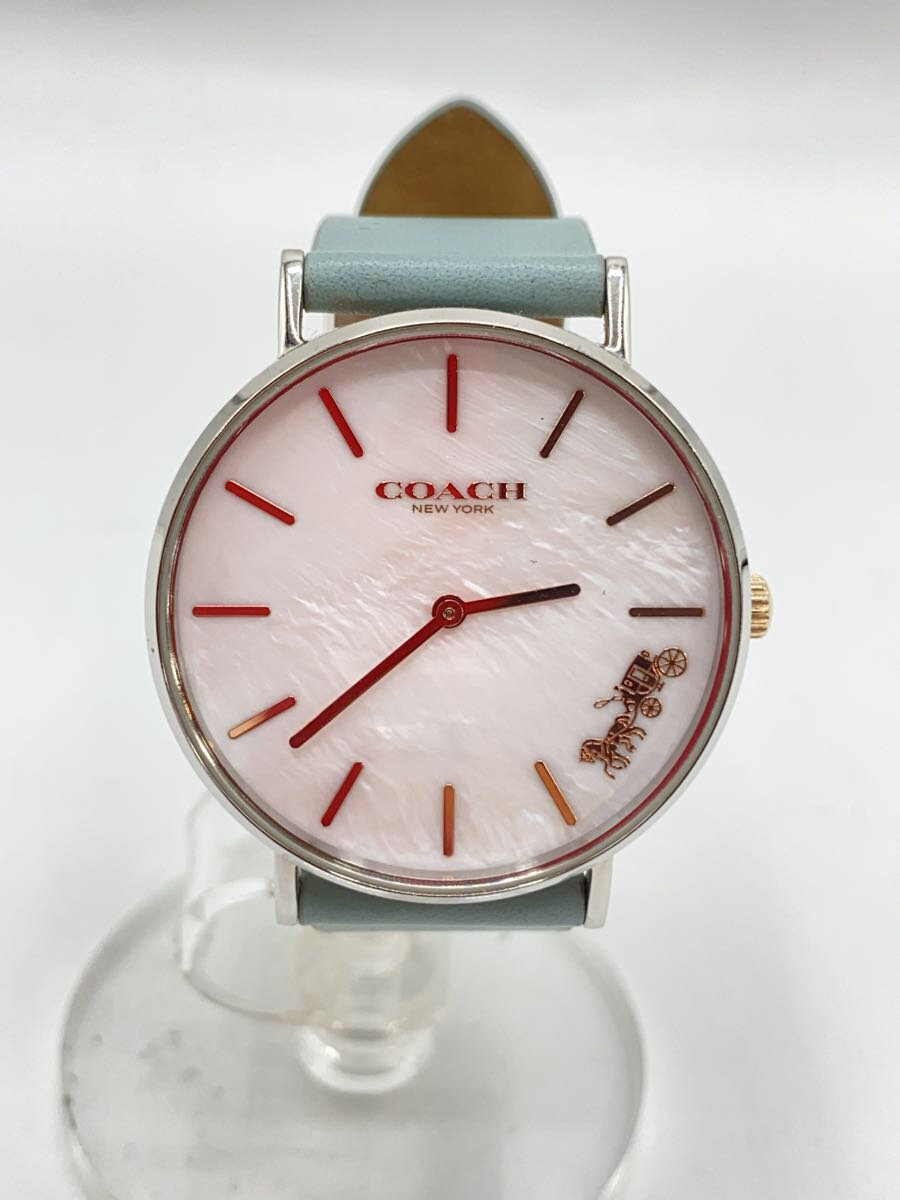OMEGA - 【中古】COACH◆クォーツ腕時計/アナログ/レザー/BLU/BLU//【服飾雑貨他】