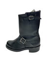【中古】FRYE◆エンジニアブーツ/US7/BLK【シューズ】