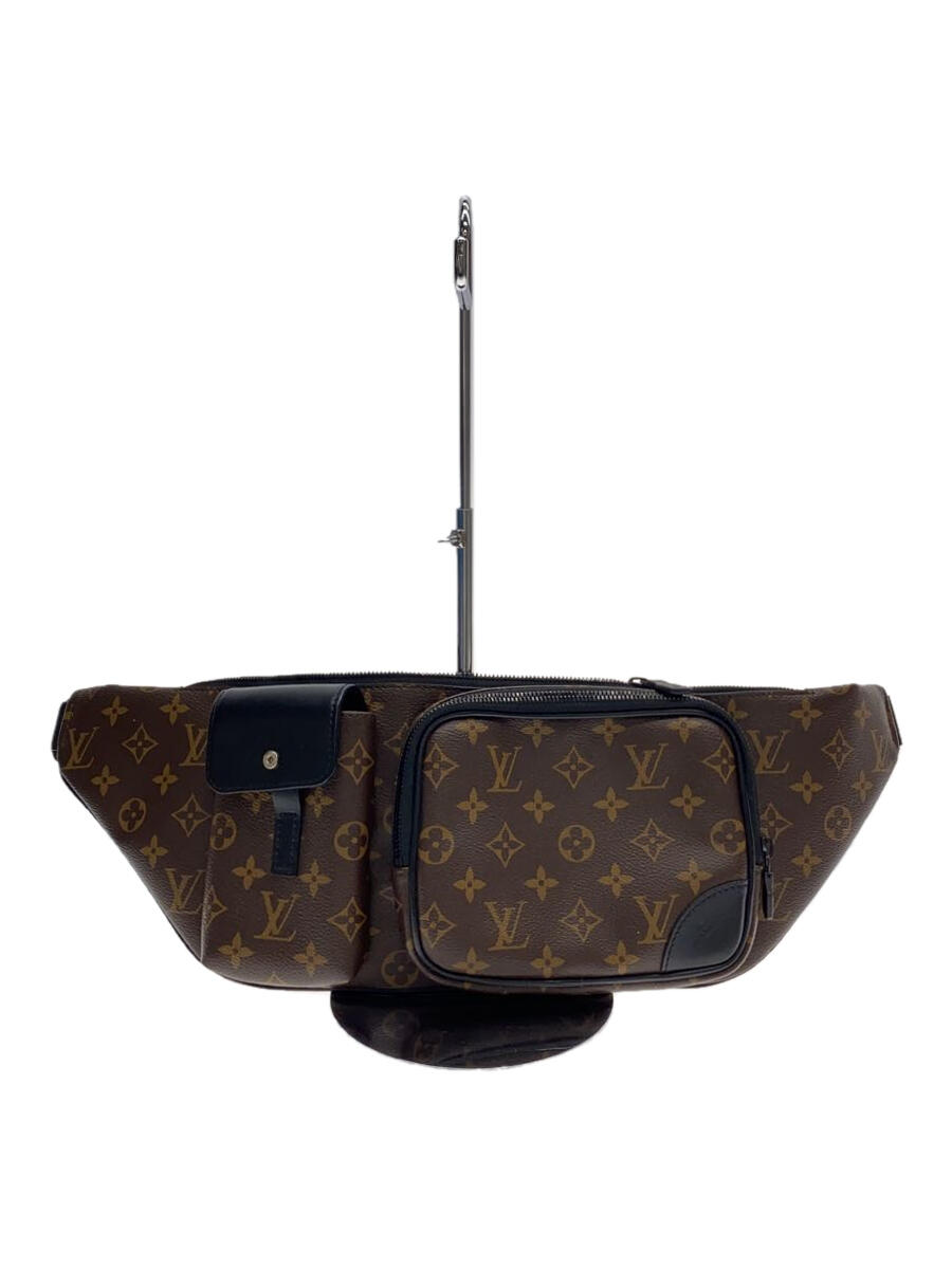 【中古】LOUIS VUITTON◆クリストファー・バムバッグ_モノグラム・マカサー_BRW/PVC/BRW【バッグ】