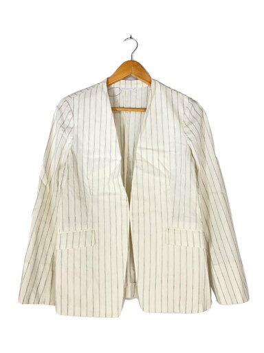 【中古】UNITED ARROWS green label relaxing◆ジャケット/40/リネン/ホワイト/ストライプ【レディースウェア】 【中古】UNITED ARROWS green label relaxing◆ジャケット/40/リネン/ホワイト/ストライプ【レディースウェア】