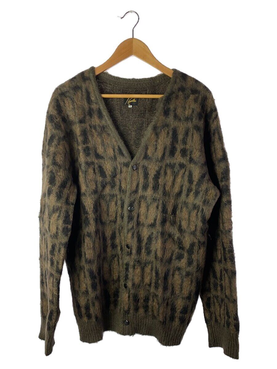 【中古】Needles◆カーディガン(厚手)/L/モヘア/BRW/総柄/NS279/Mohair Cardigan//【メンズウェア】