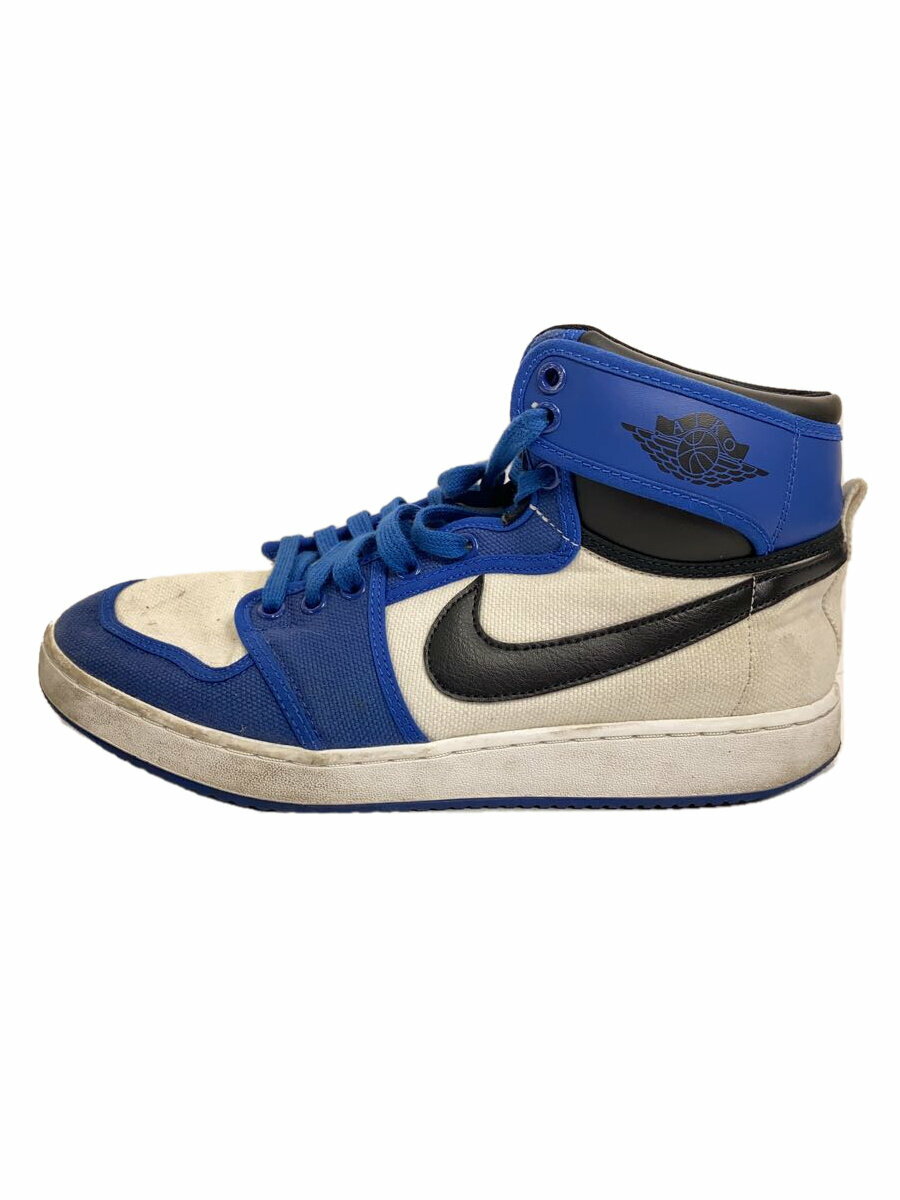 【中古】NIKE◆AIR JORDAN 1 KO_エアジョーダン1 ノックアウト/28cm/BLU/キャンバス【シューズ】