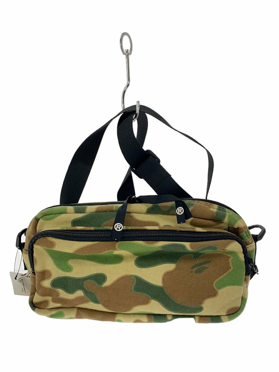 【中古】A BATHING APE◆ショルダーバッグ/コットン/KHK/カモフラ【バッグ】
