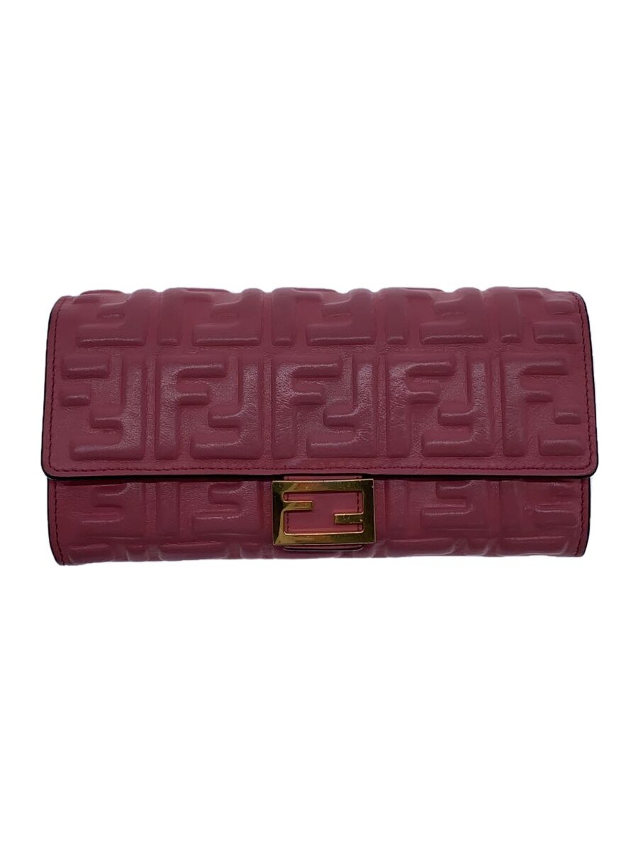 【中古】FENDI◆BAGUETTE/長財布/レザー/PNK/レディース/8M0251-AAJD-218-1335【服飾雑貨他】