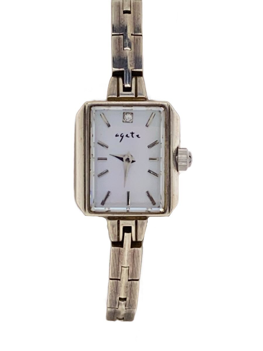 C, D, T, R, W - 【中古】agete◆クォーツ腕時計/--/--/WHT/SLV/SV//【服飾雑貨他】