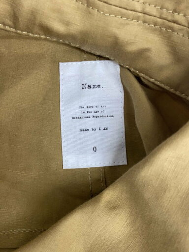 【中古】Name.◆ステンカラーコート/0/リネン/ベージュ/NMCO-15SS-002【メンズウェア】