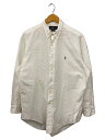 【中古】RALPH LAUREN◆90s/YARMOUTH/長袖シャツ/16/コットン/WHT/無地【メンズウェア】(4)