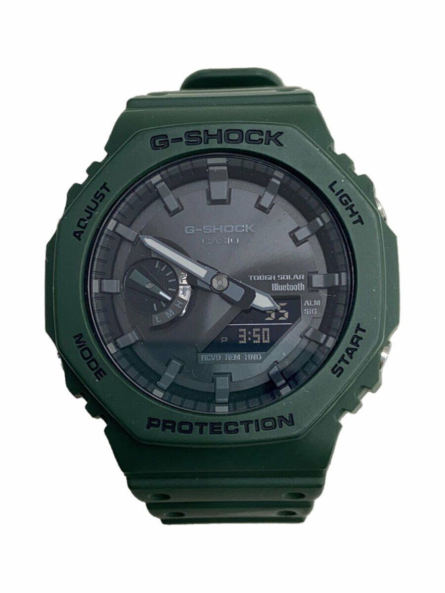 【中古】CASIO◆ソーラー腕時計_G-SHOCK/アナログ/BLK/GRN【服飾雑貨他】
