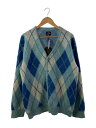 【中古】Needles◆22aw/Mohair Cardigan Argyle /L/モヘア/BLU/LQ271【メンズウェア】