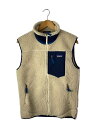 【中古】patagonia◆CLASSIC RETRO X VEST/S/ポリエステル/IVO/23048FA18【メンズウェア】