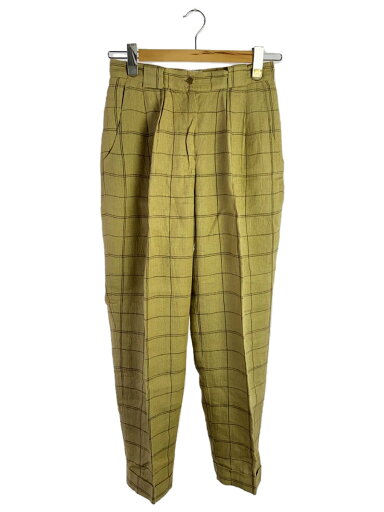 【中古】TODAYFUL◆スラックスパンツ/38/リネン/YLW/チェック/11810704【メンズウェア】 【中古】TODAYFUL◆スラックスパンツ/38/リネン/YLW/チェック/11810704【メンズウェア】