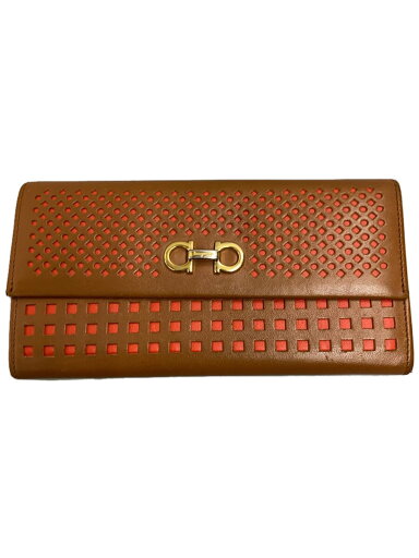 【中古】Salvatore Ferragamo◆長財布/レザー/CML/無地/レディース/ガンチーニ【服飾雑貨他】 【中古】Salvatore Ferragamo◆長財布/レザー/CML/無地/レディース/ガンチーニ【服飾雑貨他】