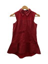 【中古】UNDERCOVER◆シアーチュニック/ノースリーブブラウス/1/コットン/RED/M1408【レディースウェア】