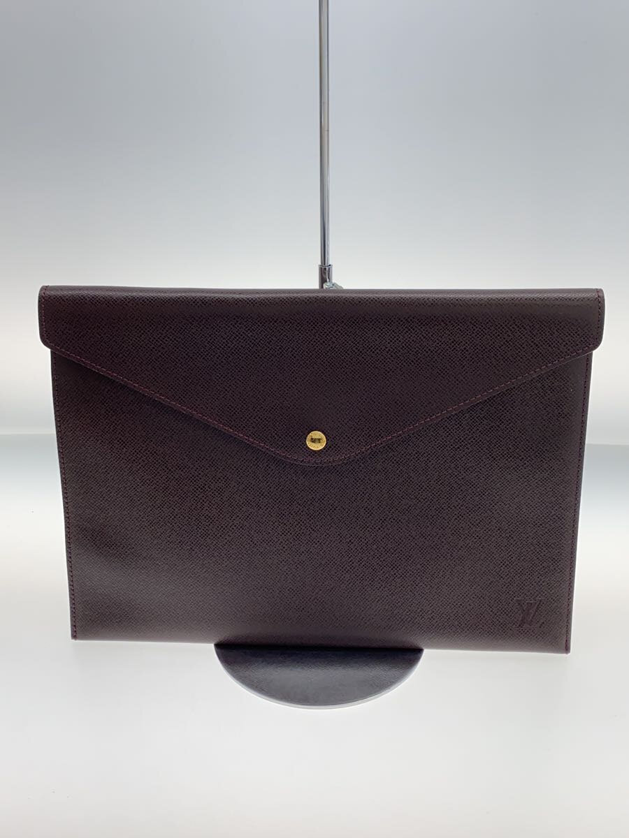 【中古】LOUIS VUITTON◆ドキュメントケース_タイガ_BRW/レザー/BRD【バッグ】