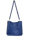 【中古】PRADA◆2WAY/トートバッグ/レザー/BLU/無地【バッグ】