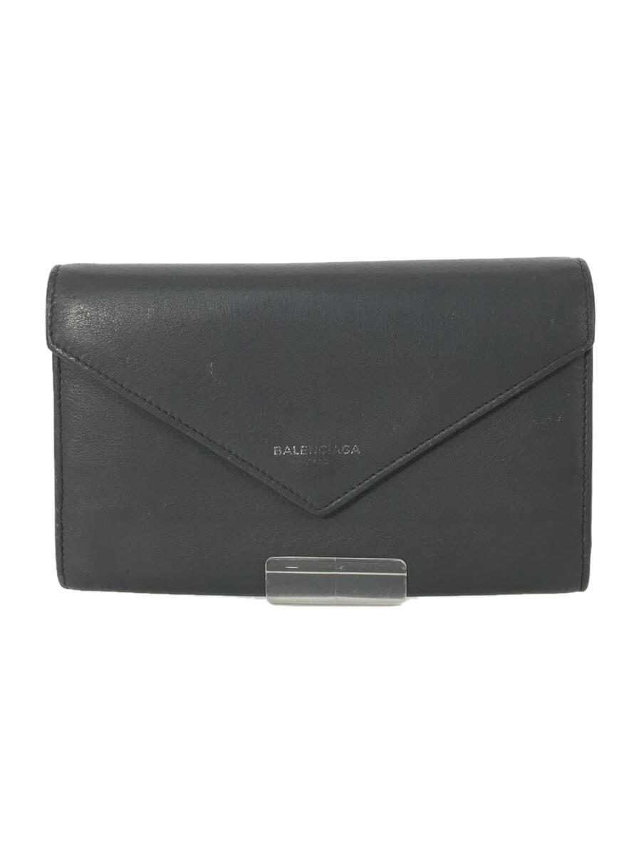 Clothing Accessories (Caps, Ties, Belts) - 【中古】BALENCIAGA◆長財布/レザー/GRY/無地/レディース/371661・1110・B・555583【服飾雑貨他】