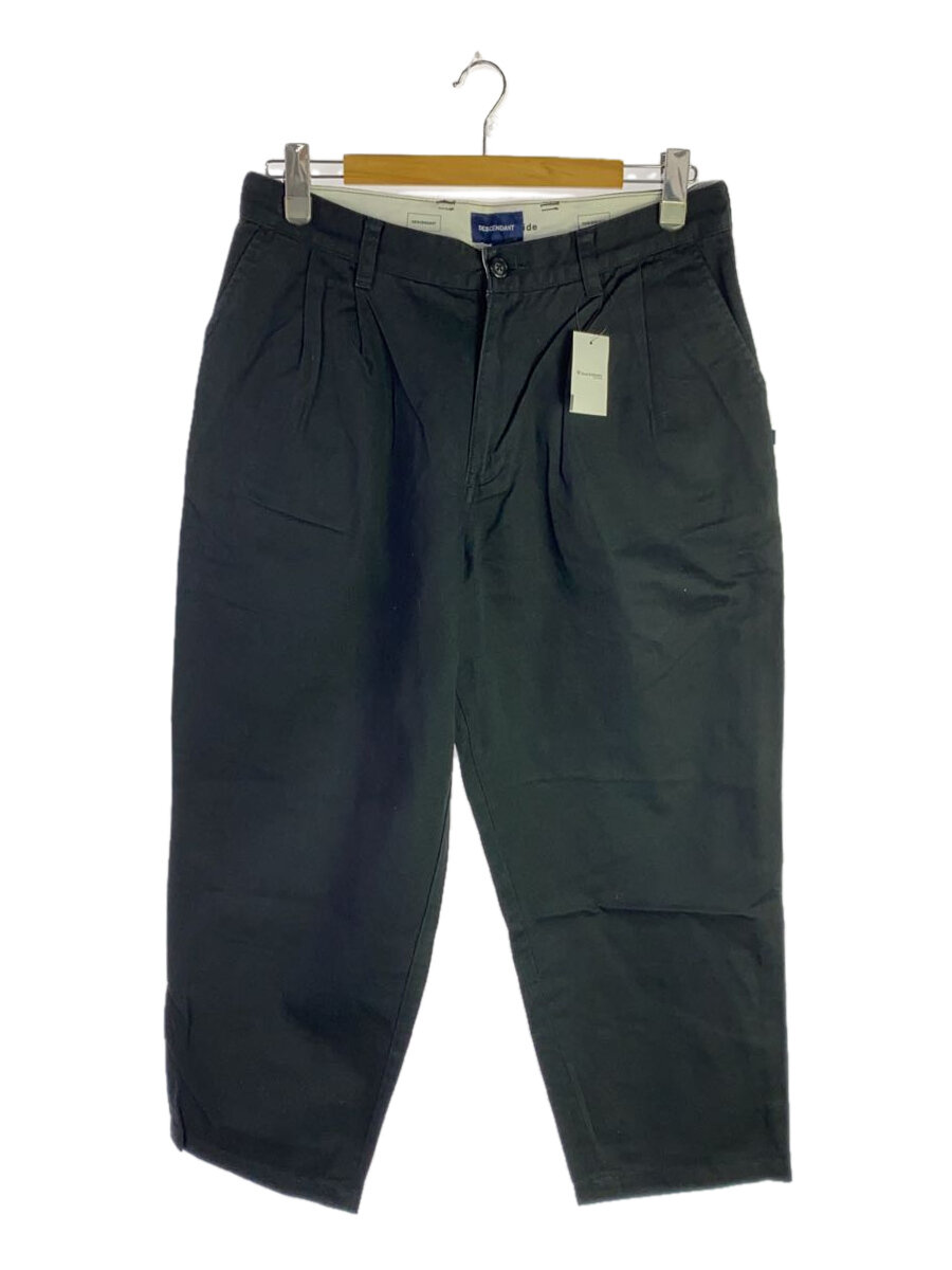 【中古】DESCENDANT◆DC-3 TUCK TROUSERS/ボトム/3/コットン/BLK/無地//【メンズウェア】
