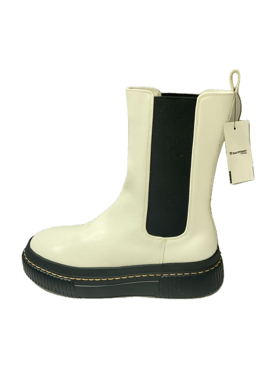 【中古】tsumori chisato walk◆サイドゴアブーツ/24cm/WHT/レザー/5031【シューズ】