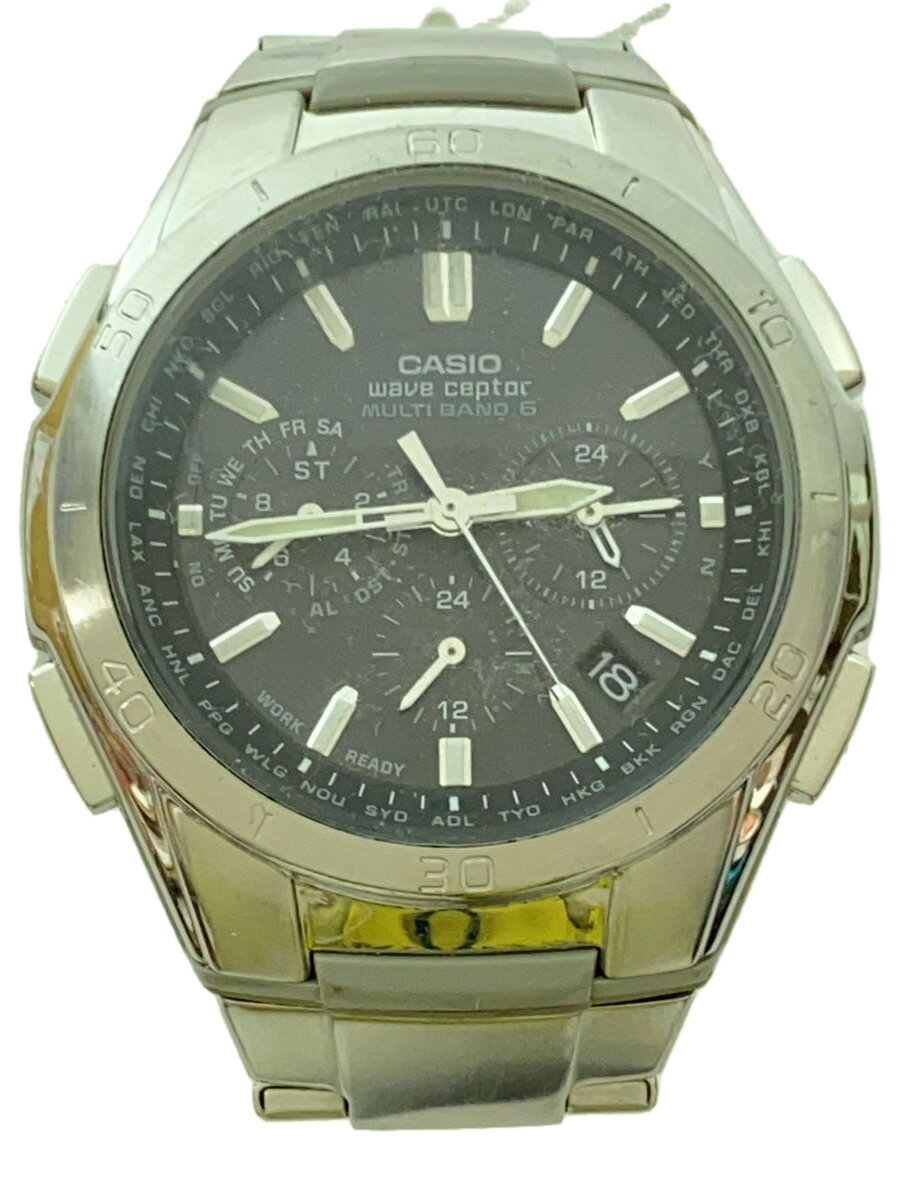 【中古】CASIO◆ソーラー腕時計・WAVE