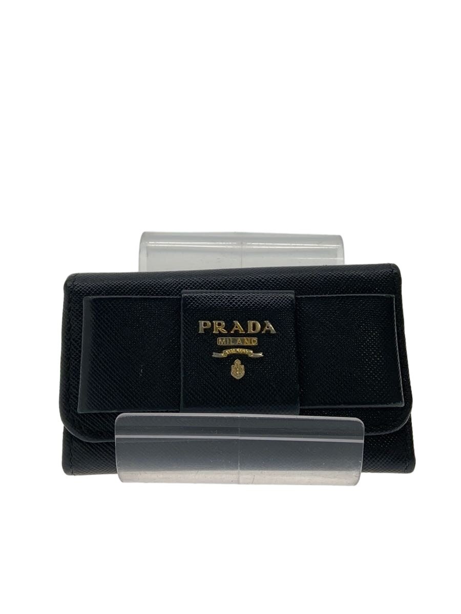 【中古】PRADA◆キーケース/レザー/BLK/レディース【服飾雑貨他】