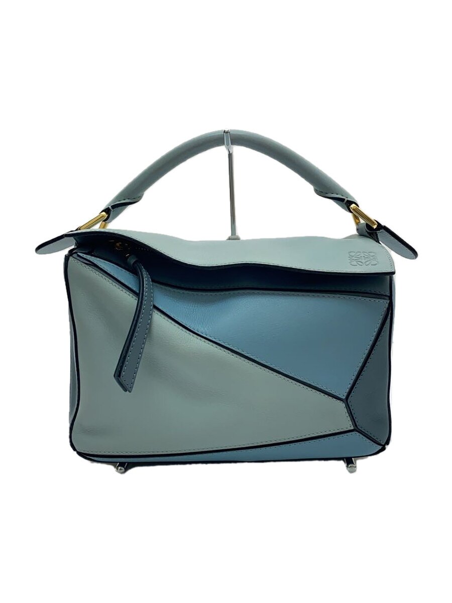 【中古】LOEWE◆パズルバッグ(スモール)/2WAY/牛革/ブルー/変色有//【バッグ】