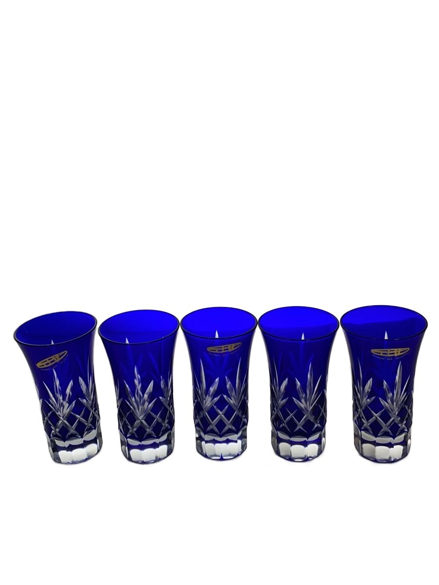 【中古】藍色切子/グラス/5点セット/BLU【キッチン用品】