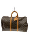 【中古】LOUIS VUITTON◆キーポル・バンドリエール55_モノグラム・キャンバス_BRW/PVC/BRW//【バッグ】