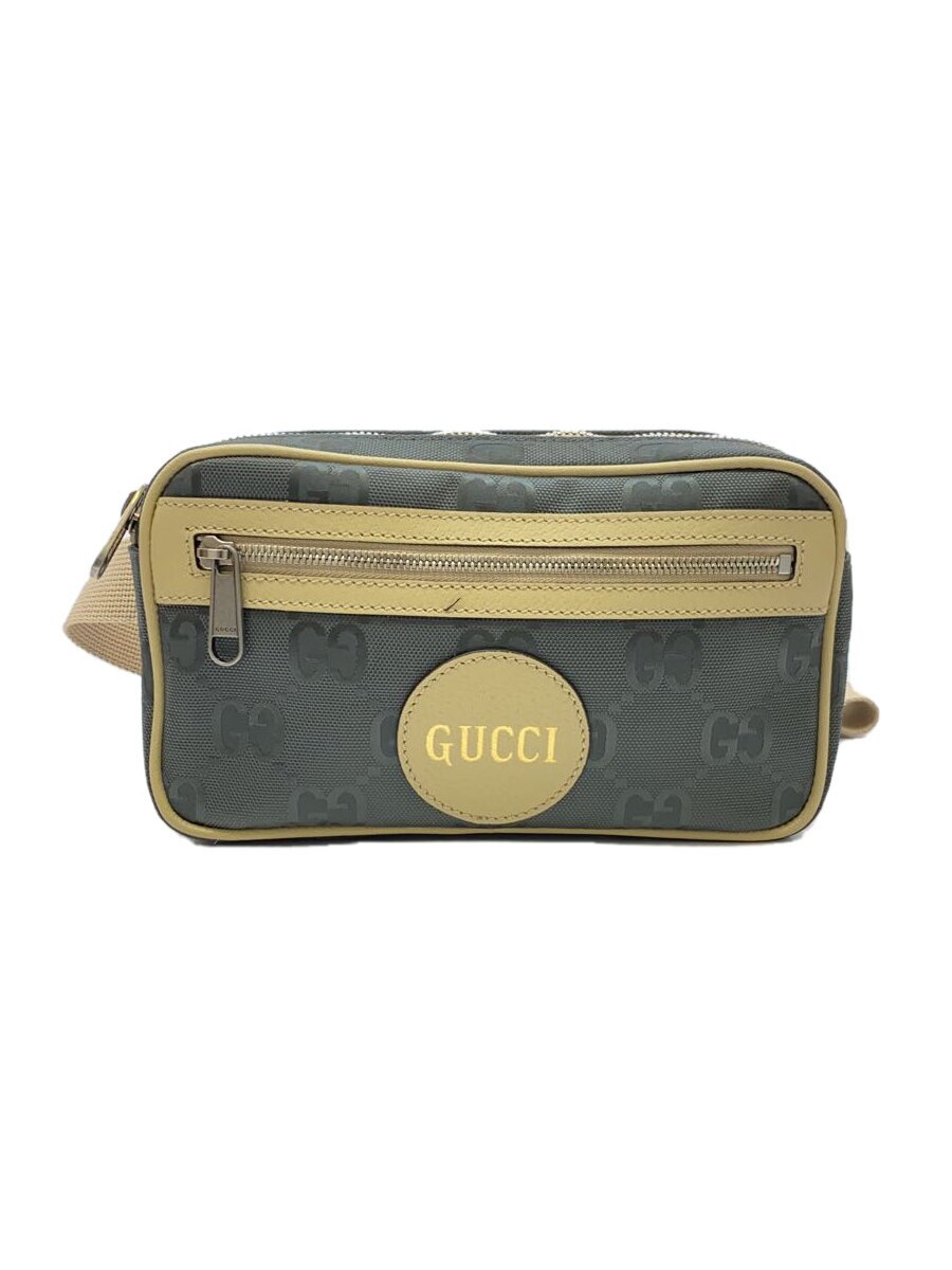 【中古】GUCCI◆ベルトバッグ_グッチオフザグリッド/グレー/総柄【バッグ】