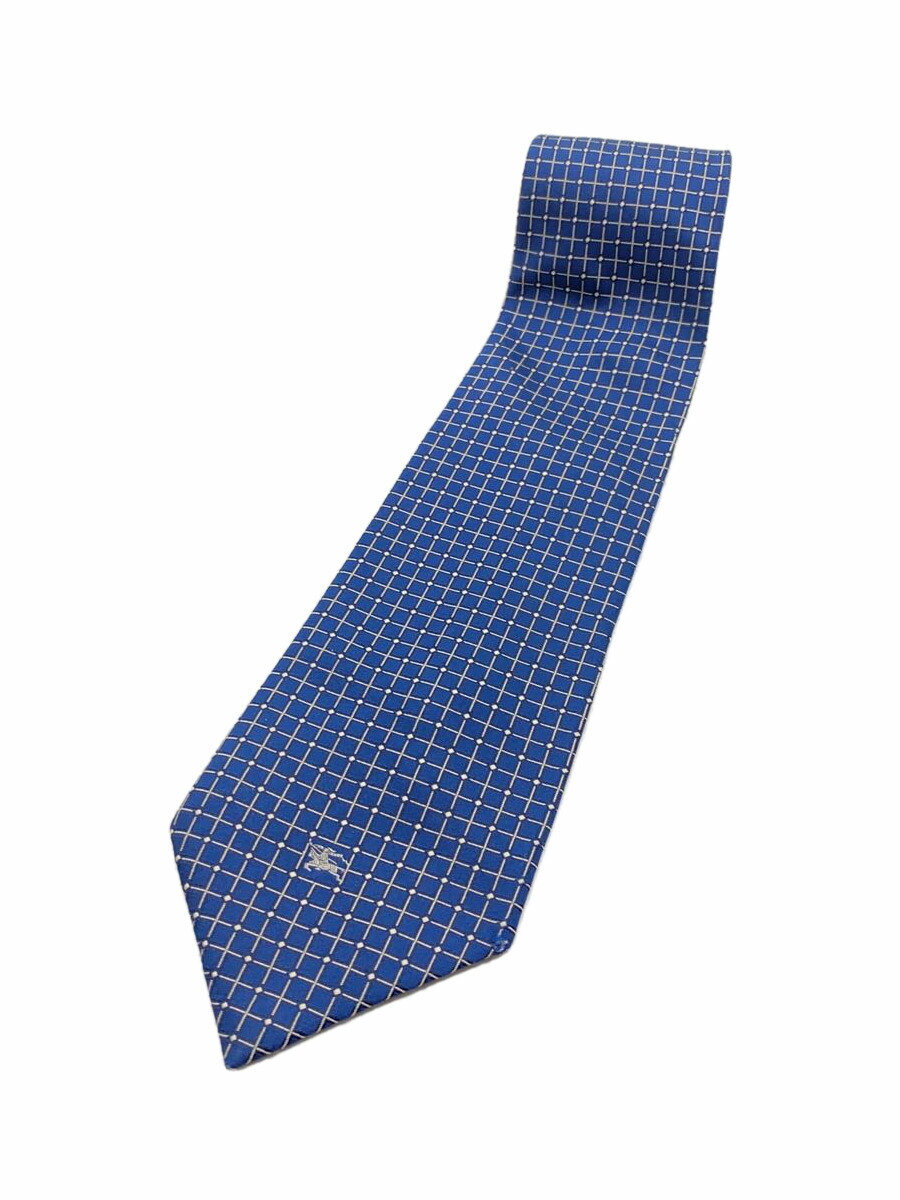 【中古】BURBERRYS◆ネクタイ/シルク/BLU/チェック/メンズ【服飾雑貨他】