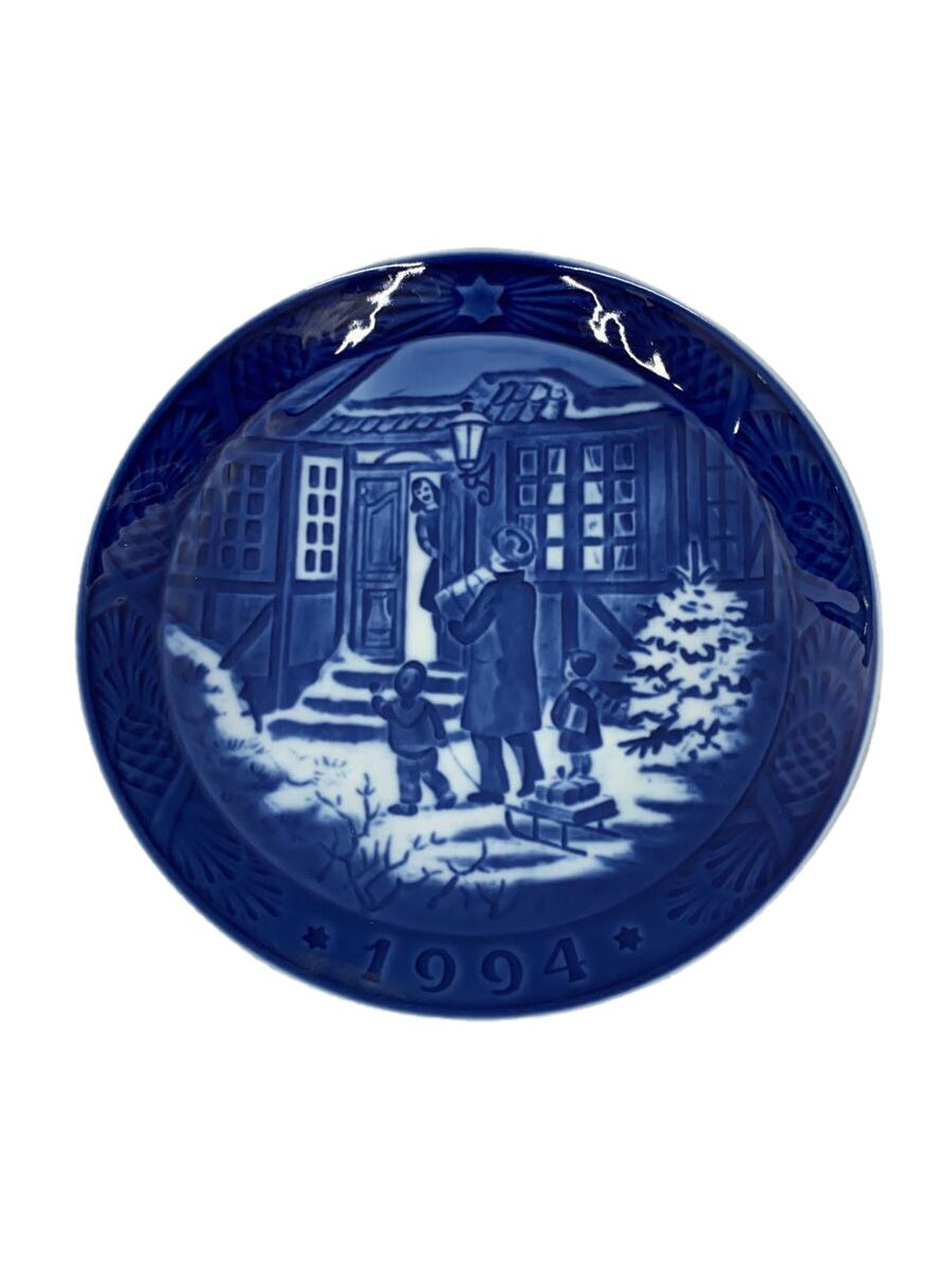 【中古】ROYAL COPENHAGEN◆プレート/ブルー/1994年/お父さんとお買い物【キッチン用品】