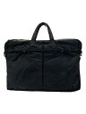 【中古】PORTER◆TANKER/ヘルメットバッグ/ナイロン/BLK/全体使用感/内側ヨゴレ有【バッグ】