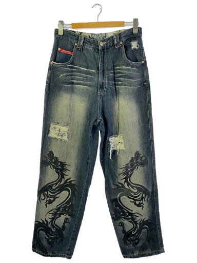 【中古】DOG TOWN◆90s/黒龍/ダメージ加工/ストレートパンツ/デニム/BLU/DTB-3091//【メンズウェア】 【中古】DOG TOWN◆90s/黒龍/ダメージ加工/ストレートパンツ/デニム/BLU/DTB-3091//【メンズウェア】