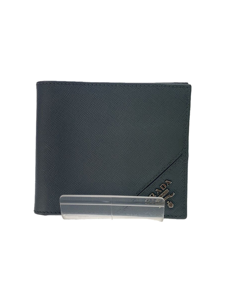 【中古】PRADA◆2つ折り財布/--/GRY/無地/メンズ【服飾雑貨他】