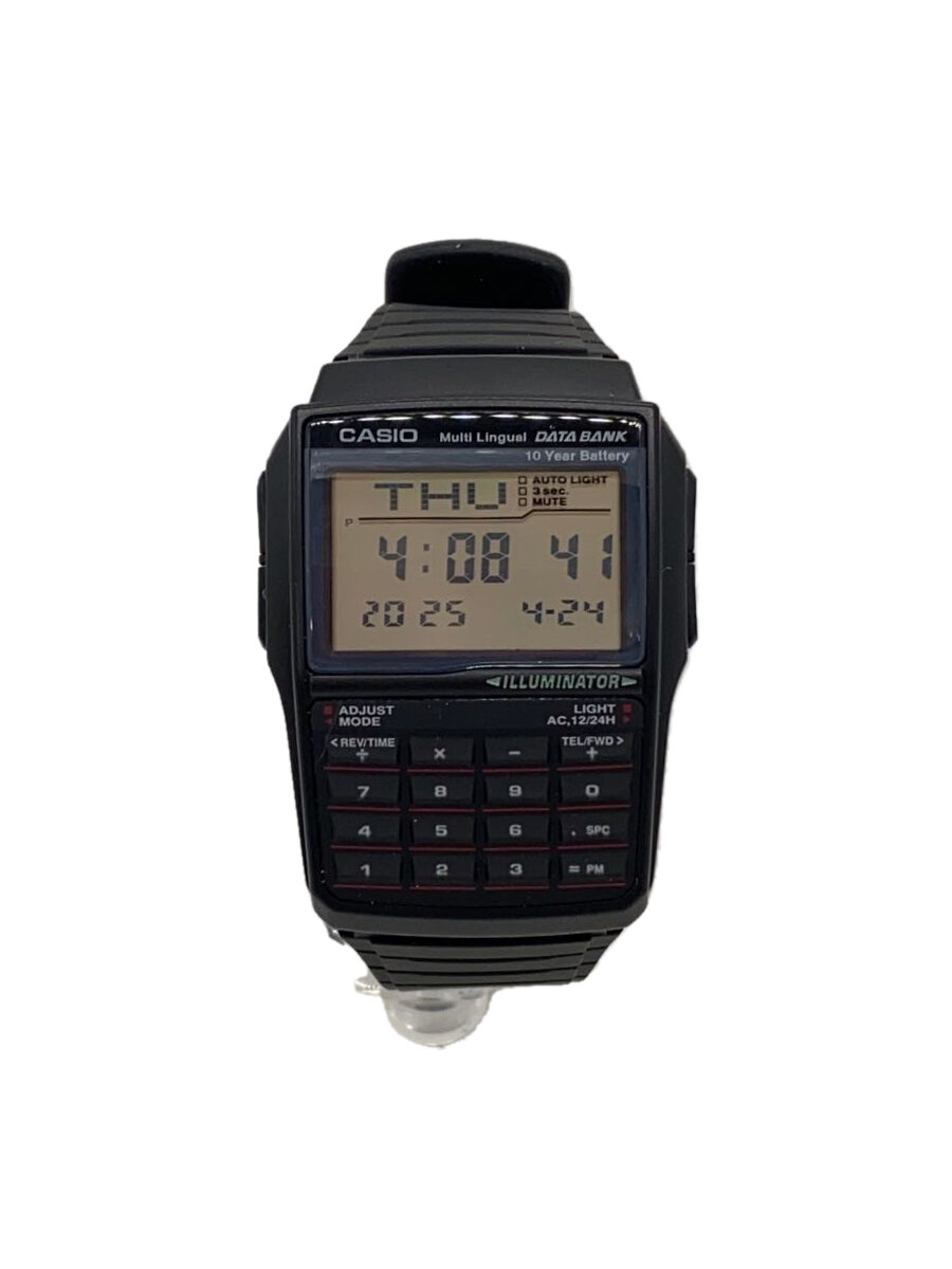 【中古】CASIO◆クォーツ腕時計・データバンク/デジタル/BLK/BLK/SS【服飾雑貨他】