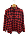 【中古】Woolrich◆30s-40s/棒talon/ウールシャツ/ジャケット/15/--/RED/チェック【メンズウェア】