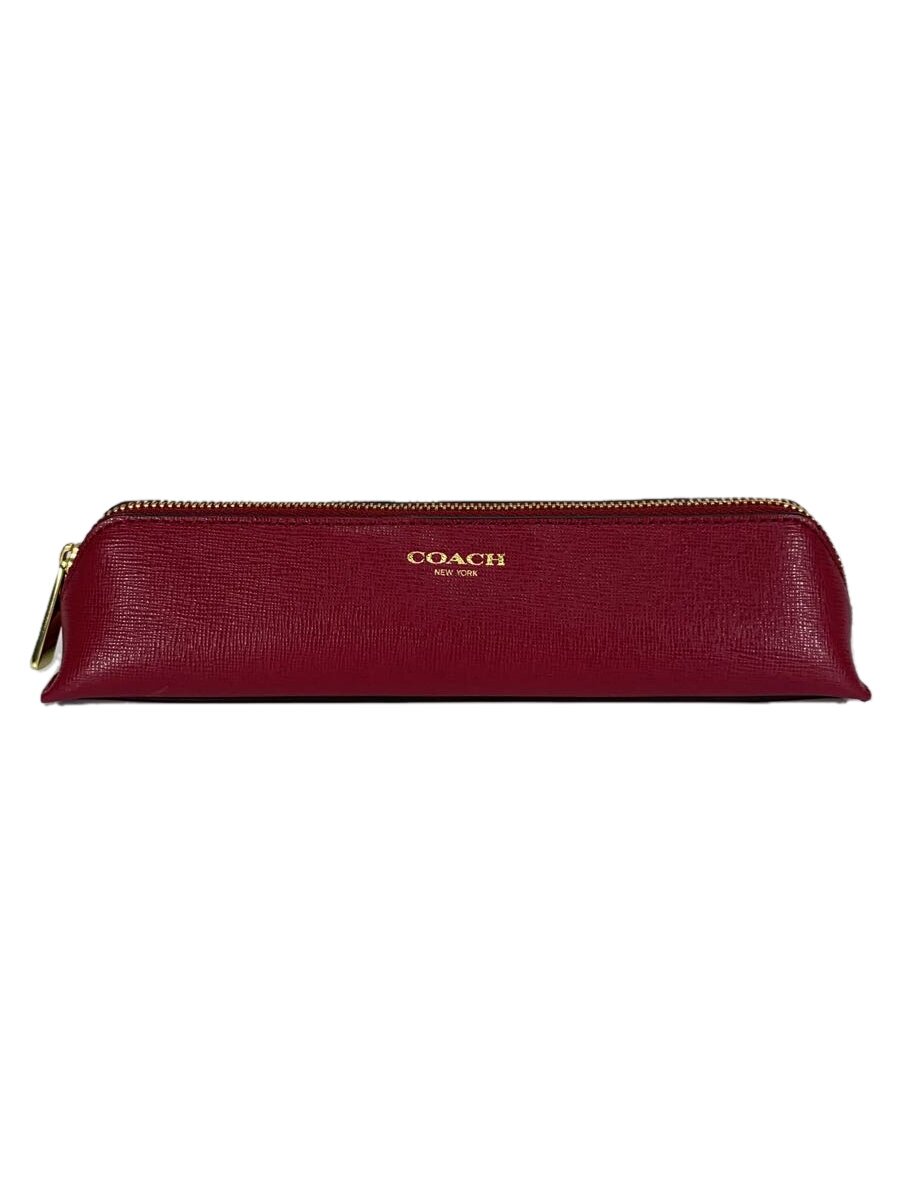 【中古】COACH◆文具/RED/筆箱【インテリア小物・日用雑貨】