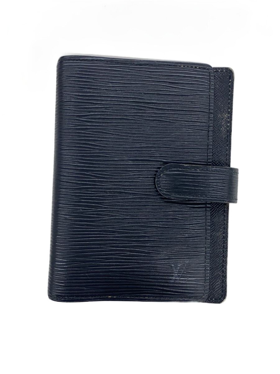 【中古】LOUIS VUITTON◆アジェンダPM_エピ/レザー/BLK/メンズ【服飾雑貨他】