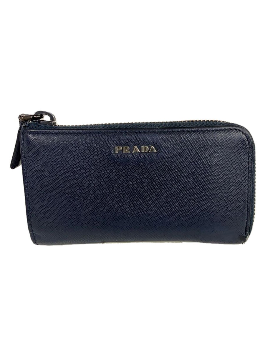 【中古】PRADA◆キーケース/--/NVY/無地/レディース/小銭入有【服飾雑貨他】