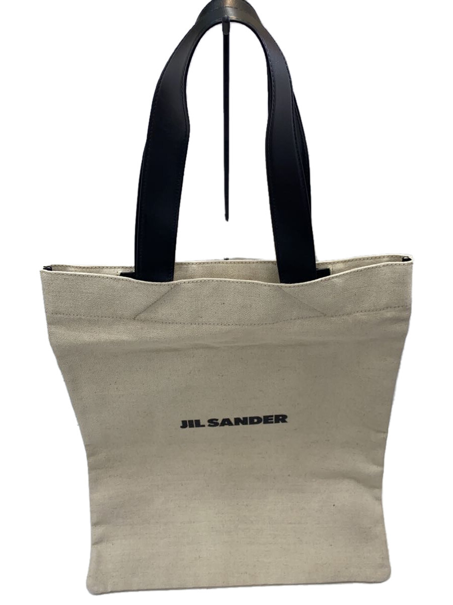 【中古】JIL SANDER◆トートバッグ/キャンバス/WHT【バッグ】
