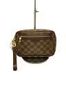 【中古】LOUIS VUITTON◆ポシェット・ビエ・マカオ_ダミエ・エベヌ_BRW/PVC/BRW【バッグ】