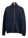 【中古】KAIKO◆使用感有/23AW/SHRINK ZIP CARDIGAN/カーディガン(厚手)/1/ウール/BLK/2【メンズウェア】