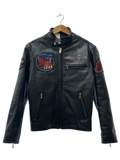 【中古】TED MAN(TED COMPANY)◆レザージャケット・ブルゾン/38/牛革/BLK/200着限定デザイン/状態良好【メンズウェア】 【中古】TED MAN(TED COMPANY)◆レザージャケット・ブルゾン/38/牛革/BLK/200着限定デザイン/状態良好【メンズウェア】