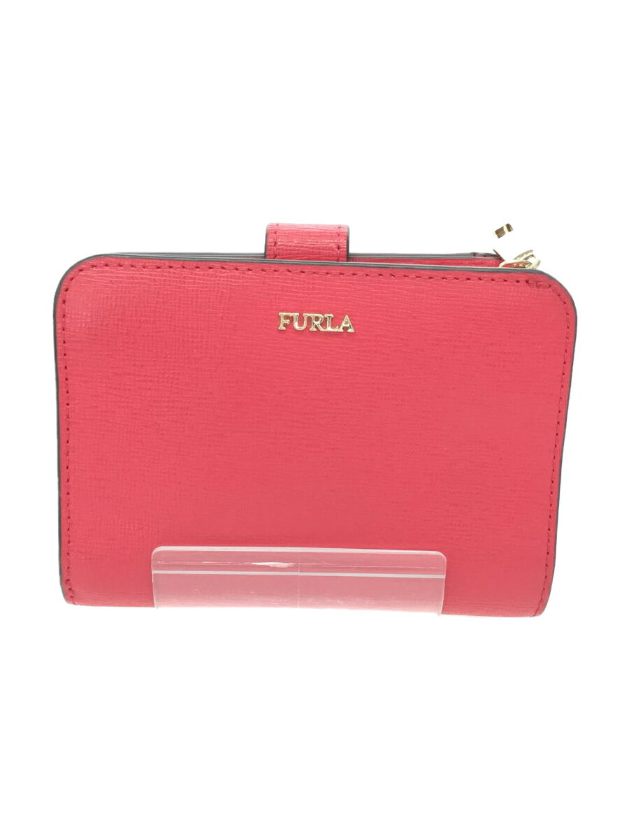 【中古】FURLA◆2つ折り財布/レザー/R