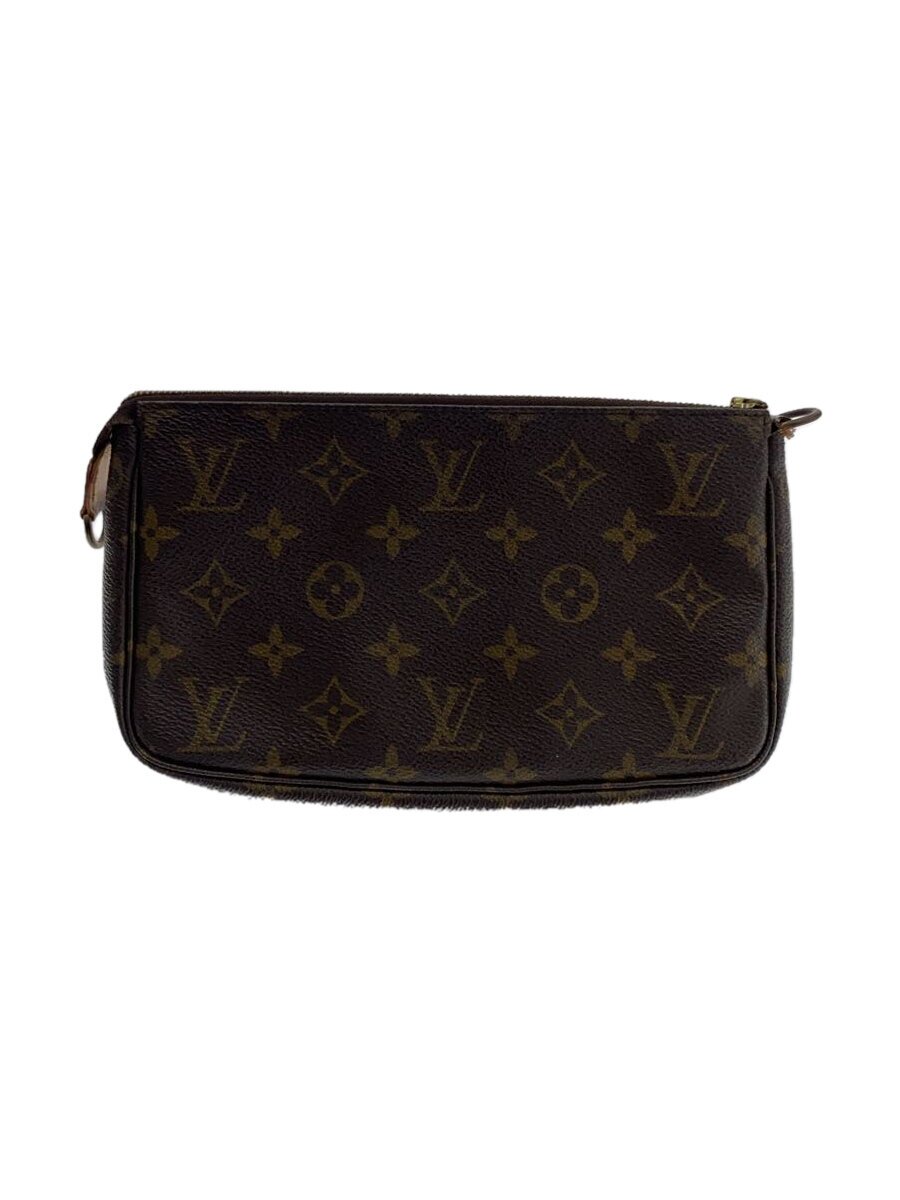 【中古】LOUIS VUITTON◆1)ポシェット・アクセソワール_モノグラム・キャンバス/PVC/BRW【バッグ】