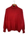 【中古】RALPH LAUREN◆ニット・セーター(厚手)/S/コットン/RED/無地/90s/香港製/タートルネック【メンズウェア】(4)