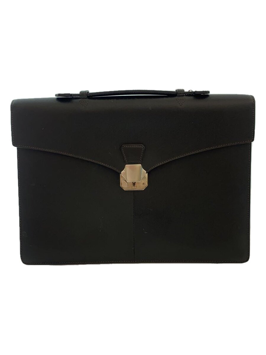【中古】dunhill◆ブリーフケース/クラッチ/レザー/ブラック/無地/金具破損有/【バッグ】