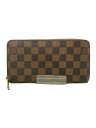 【中古】LOUIS VUITTON◆2)ジッピー・ウォレット_ダミエ・エベヌ_BRW_ブラウン/PVC/BRW/総柄/メンズ//【服飾雑貨他】