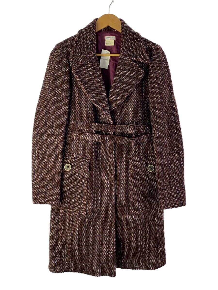 【中古】Max&Co◆コート/42/ウール/パープル【レディースウェア】