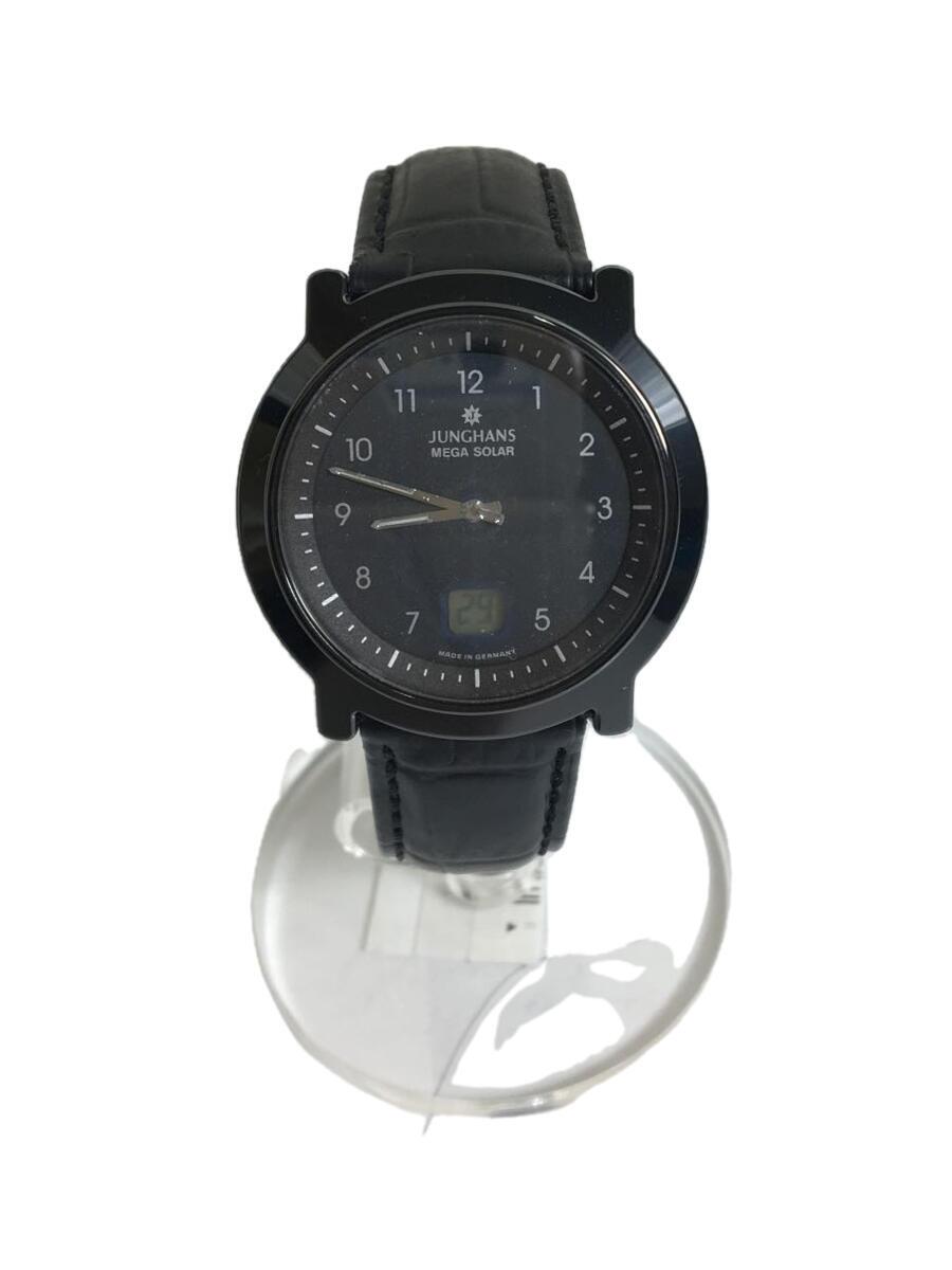 【中古】JUNGHANS◆ソーラー腕時計/デジアナ/レザー【服飾雑貨他】